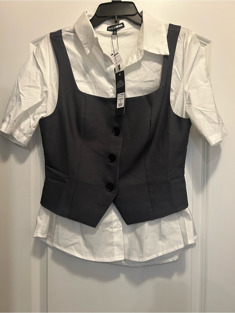 Nessa 3 piece suit…..Dress Pants, White Short Sleeve Blouse, and Vest - Picture 5 of 9